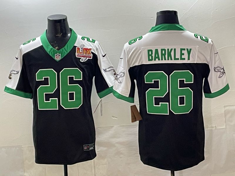 Men 2026 Philadelphia Eagles #26 Barkley Black 3th generations Nike Limited NFL Jersey style 04
